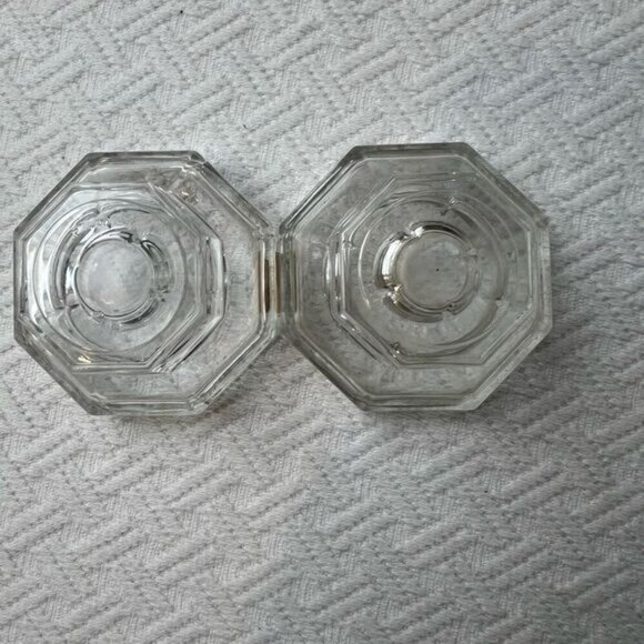 Set Of 2 Luminarc Genuine Crystal Candle Holders 1.75" tall Clear Glass Octime - Picture 10 of 11